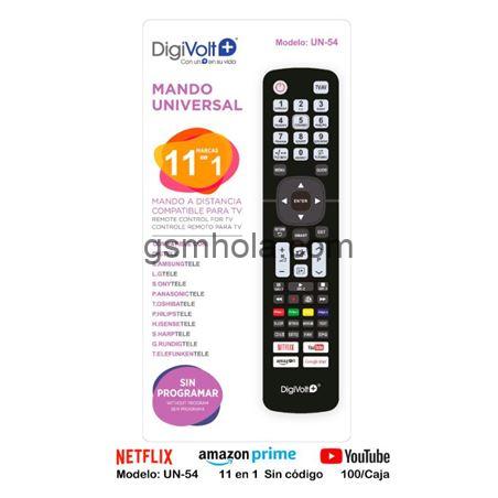 Mando TV DigiVolt Universal 11 en 1 Marcas Compatible  OKI,Samsung,LG,Sony,Panasonic,Toshiba,Philips,Hisense,Sharp,Grunding,Telefunken  – IBAO
